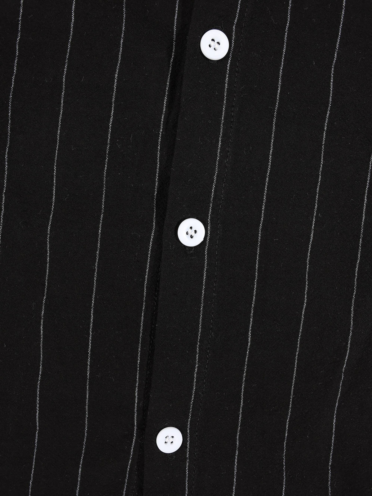 Men's striped long-sleeve shirt with a stand-up collar and trousers