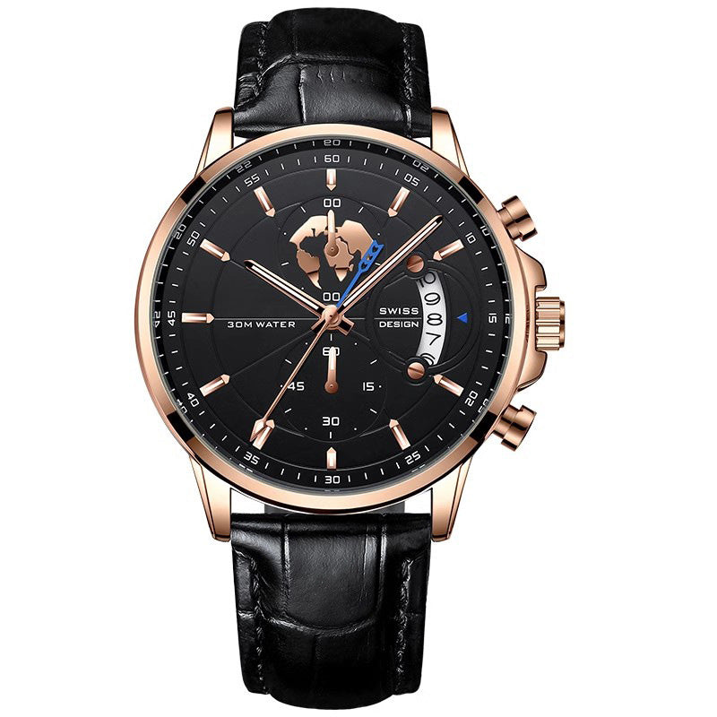 ⏳Time-Limited Special⏰Men's watch with globe motif in maritime style