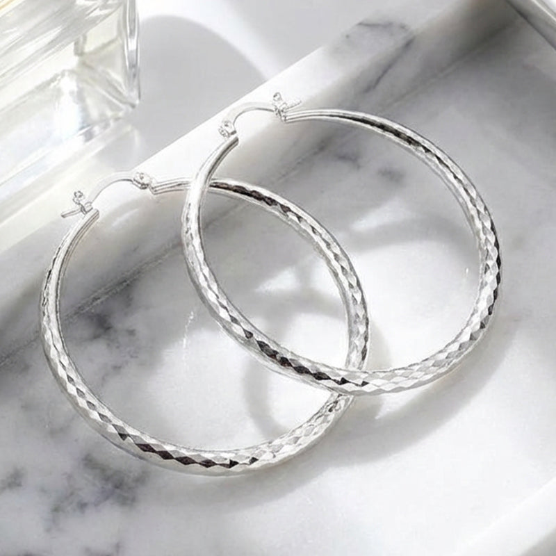 🎉Buy 1 Get 1 Free🎁Diamond-Cut Hoop Earrings for Women