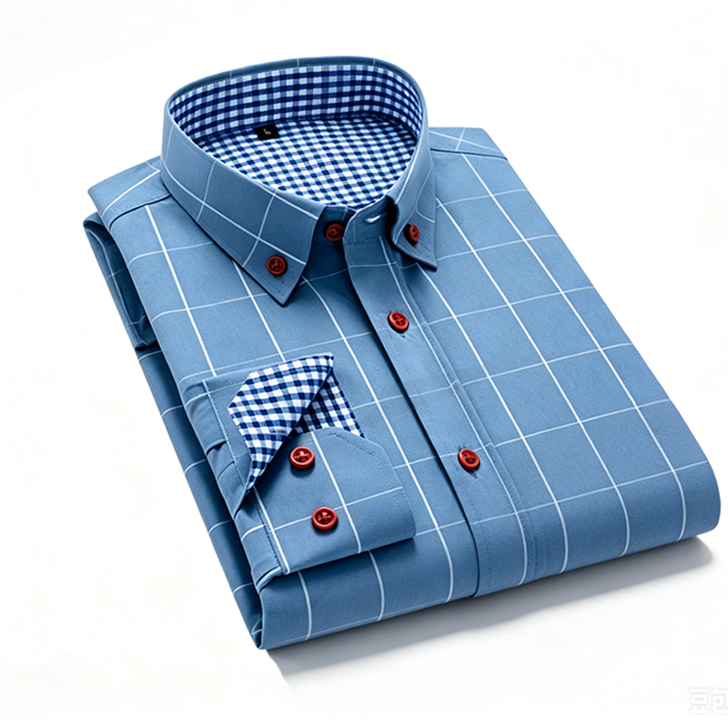 π50% OFF! β¨Men's Modern Fit Windowpane Shirt β Contrast Details, Button-Down, Premium Blend π