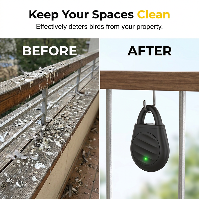 🔥Limited time offer Buy 3 get 2 free!🐦No more trouble from birds, beasts and locusts!Portable Ultrasonic Bird Repellent Keychain