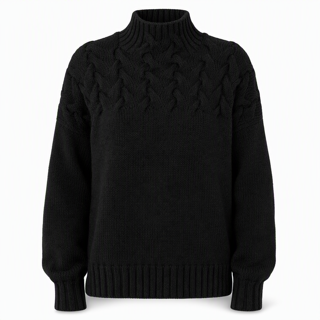 Casual solid color turtleneck knitted sweater