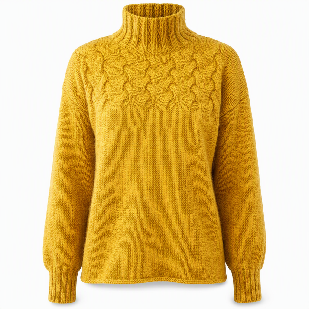 Casual solid color turtleneck knitted sweater