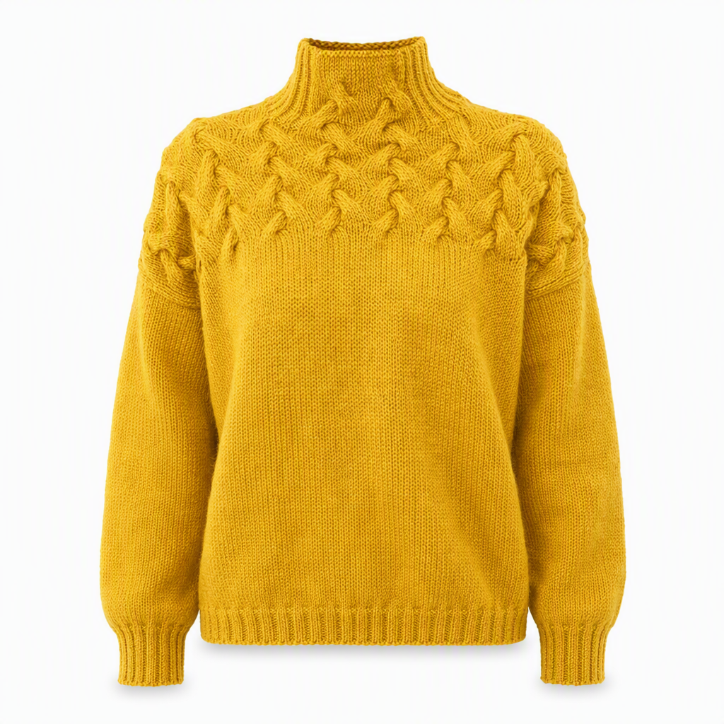 Casual solid color turtleneck knitted sweater