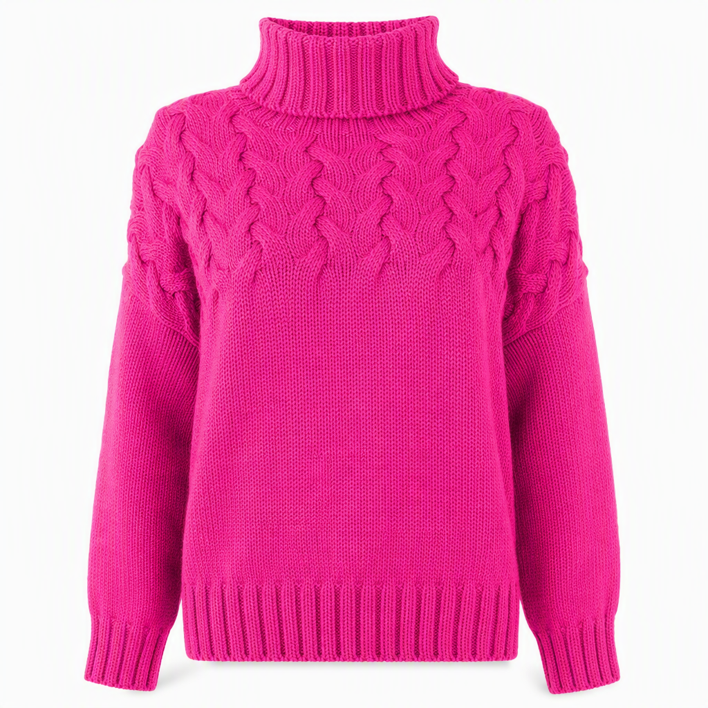 Casual solid color turtleneck knitted sweater