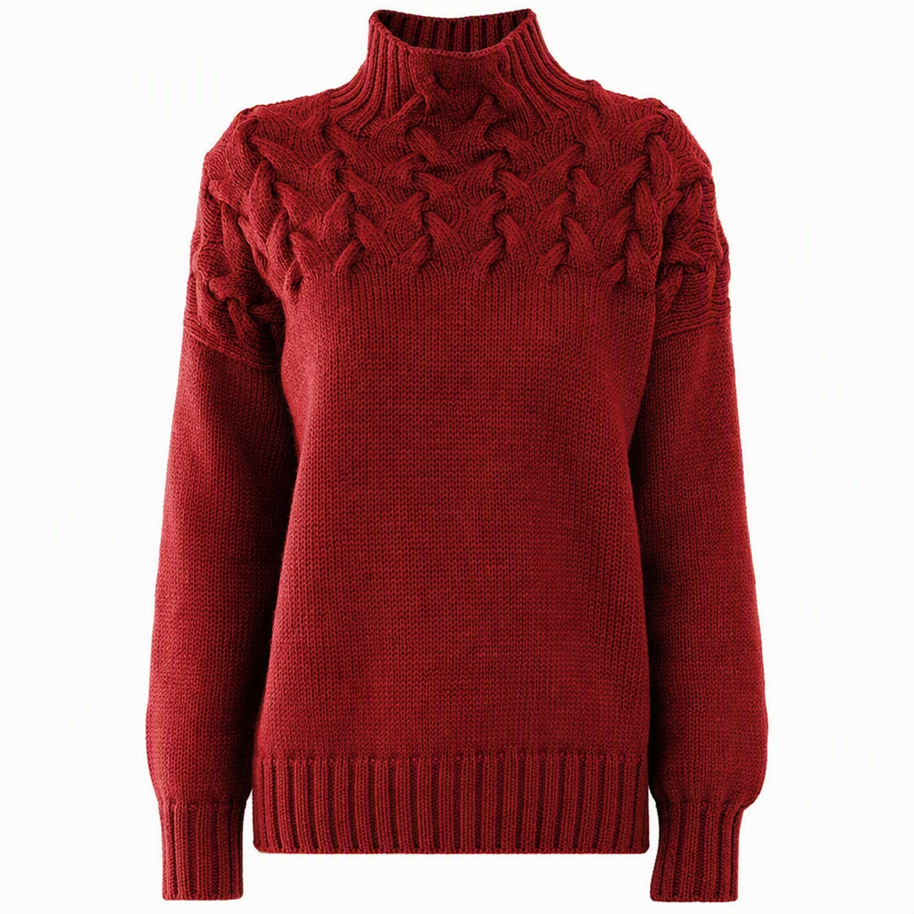 Casual solid color turtleneck knitted sweater
