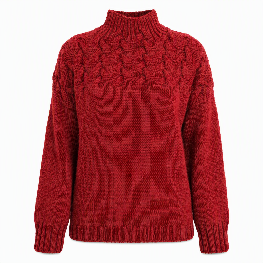 Casual solid color turtleneck knitted sweater