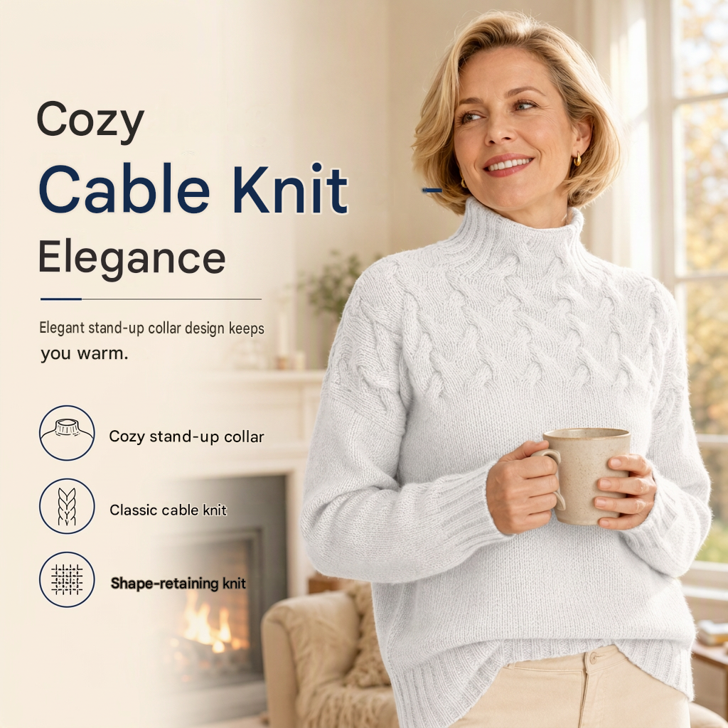 Casual solid color turtleneck knitted sweater