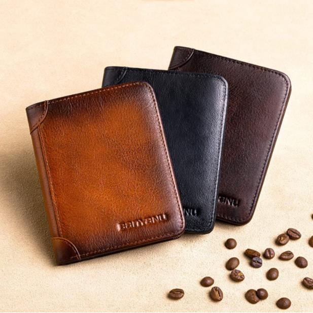 ⏳Time-Limited Special⏰Minimalist RFID Blocking Leather Wallet for Men – Ultra-Thin, Genuine Top-Layer Cowhide, Short Design for Everyday Carry