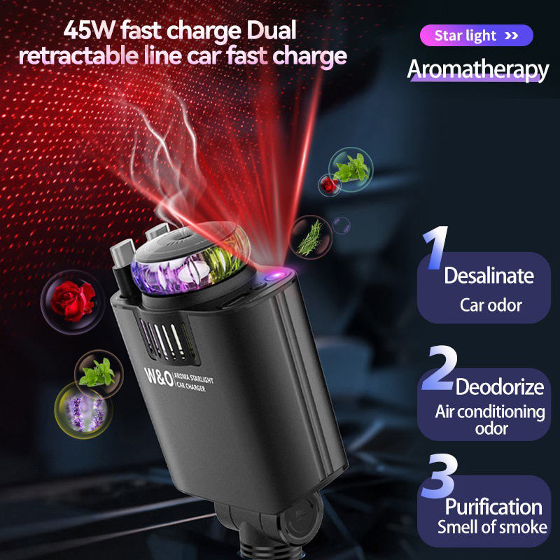 Three-In-One Multifunctional Car Charger, Perfume Machine, Starry Sky Ceiling Light