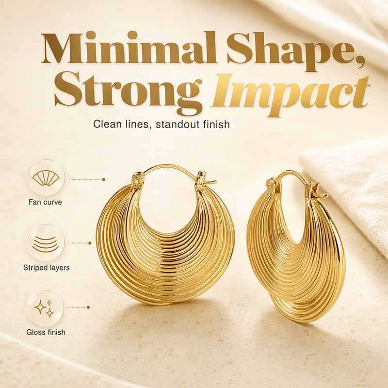 Women's Fashion Textured Hoop Earrings