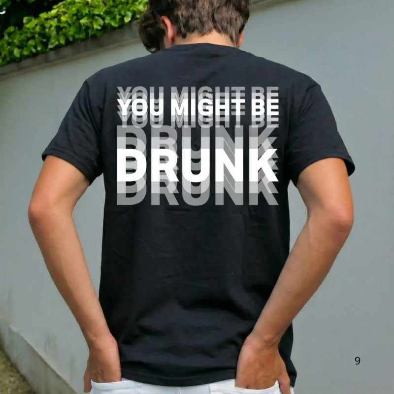 ⏳Time-Limited Special⏰Men's Funny Graphic T-Shirt | "You Might Be Drunk" Print Short Sleeve Crew Neck Tee for Casual Everyday Wear