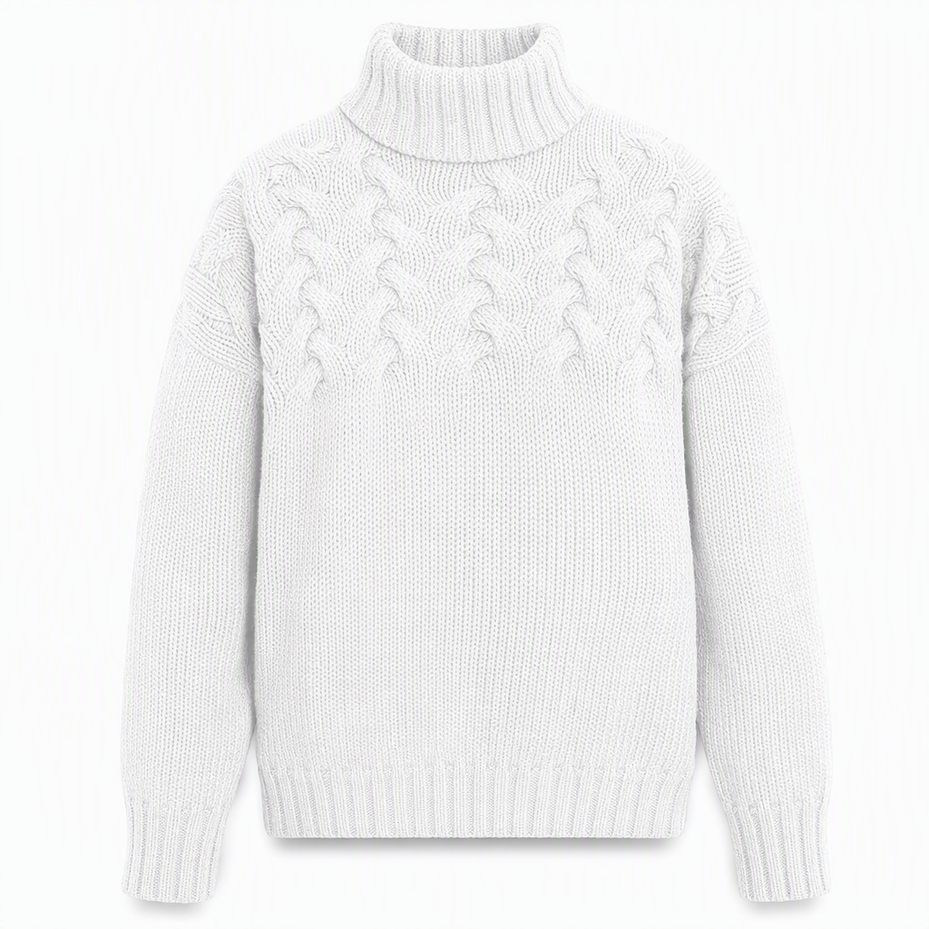 Casual solid color turtleneck knitted sweater