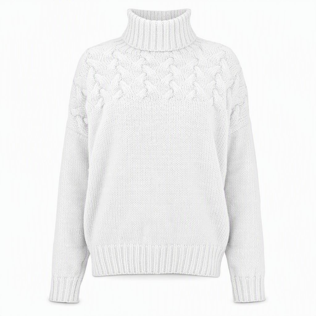 Casual solid color turtleneck knitted sweater