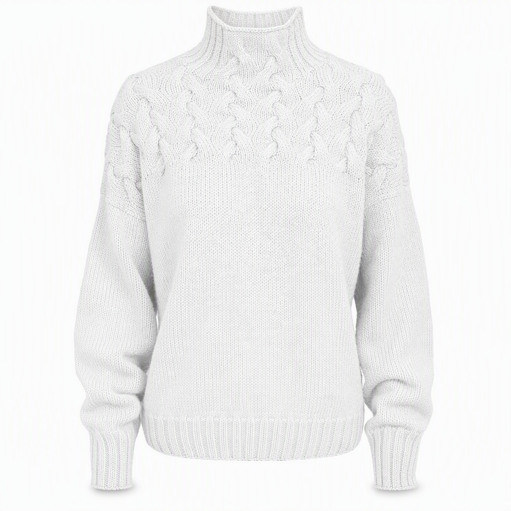 Casual solid color turtleneck knitted sweater