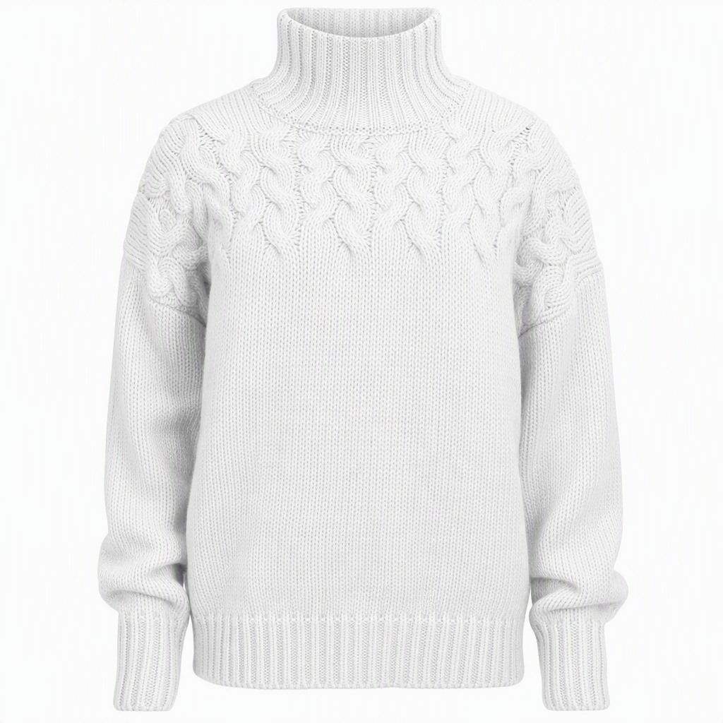 Casual solid color turtleneck knitted sweater