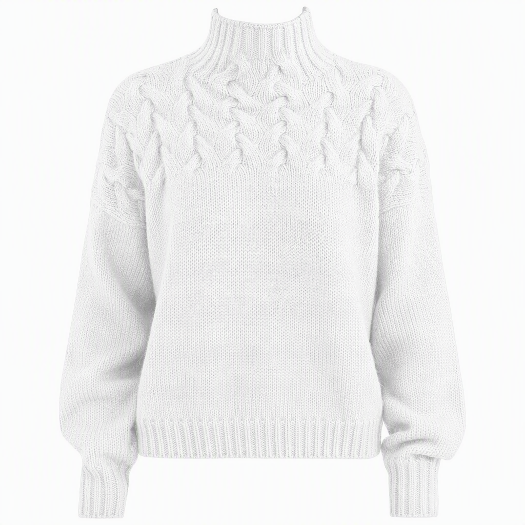 Casual solid color turtleneck knitted sweater