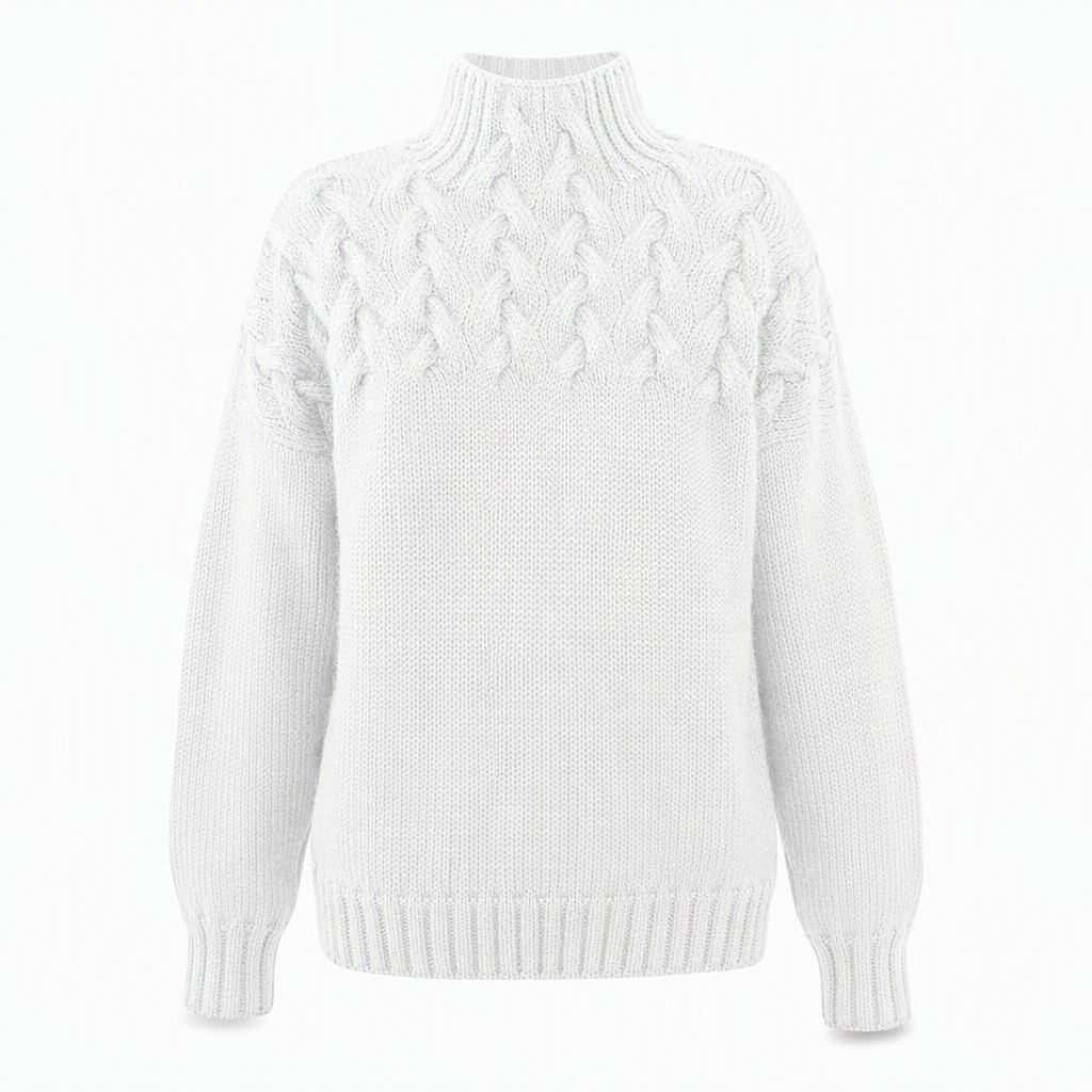 Casual solid color turtleneck knitted sweater