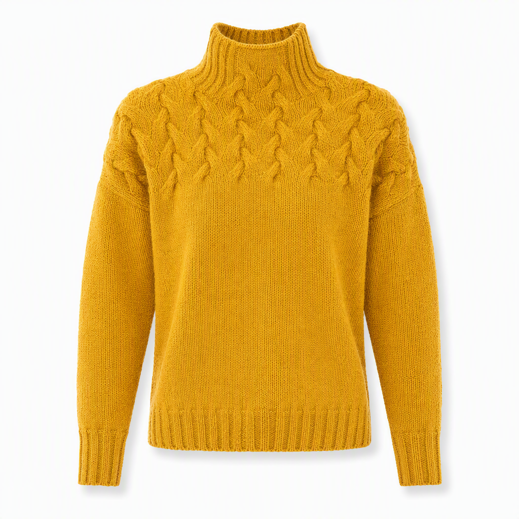 Casual solid color turtleneck knitted sweater