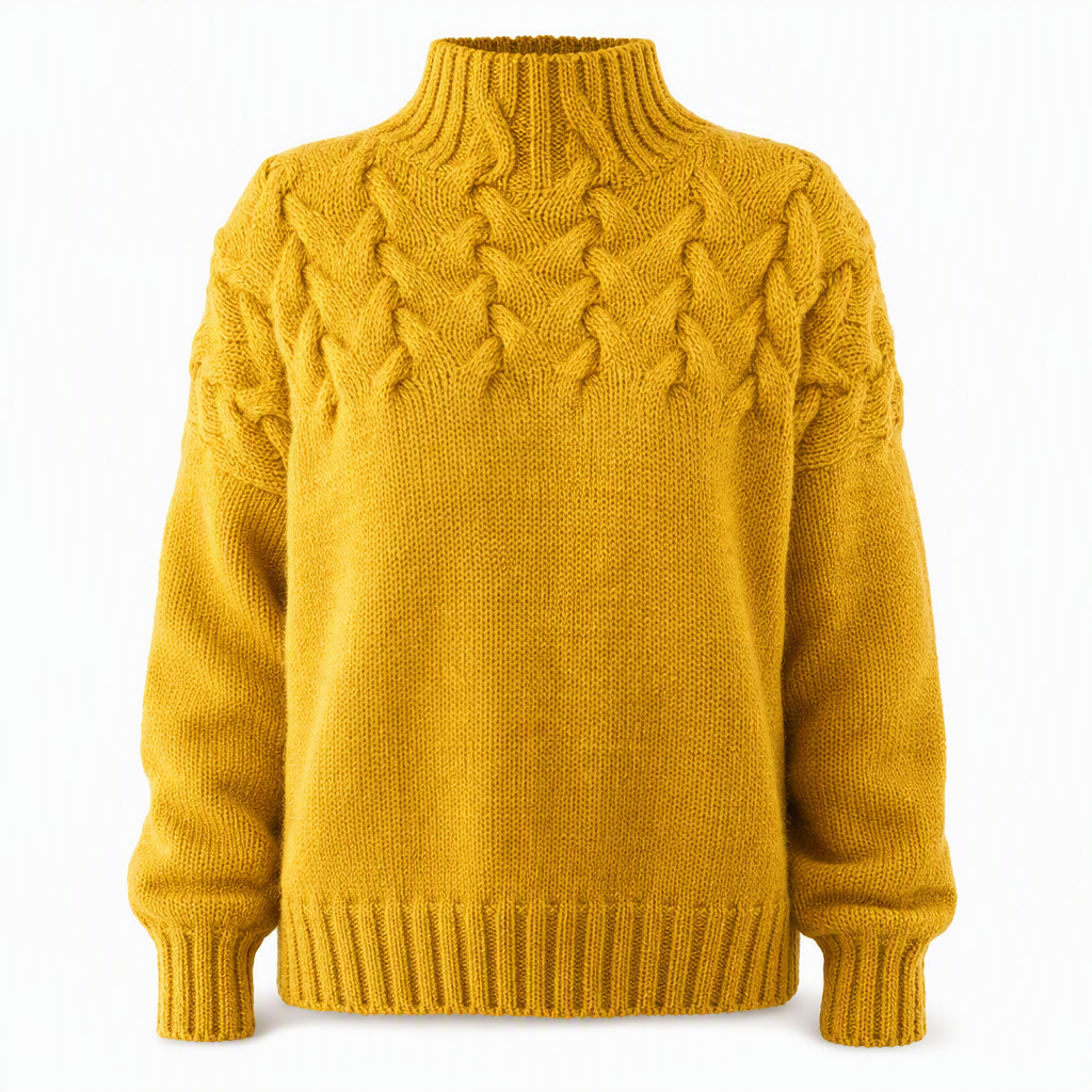 Casual solid color turtleneck knitted sweater