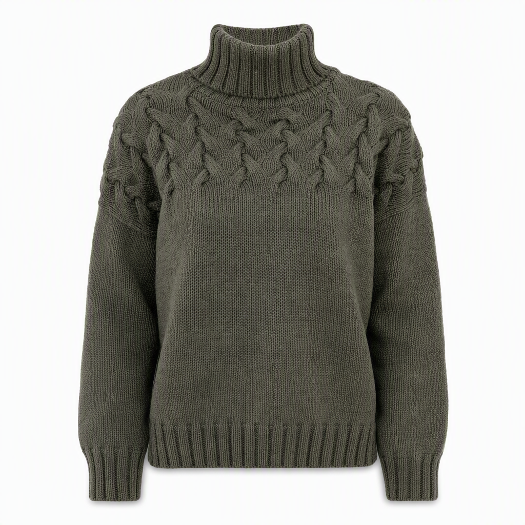 Casual solid color turtleneck knitted sweater