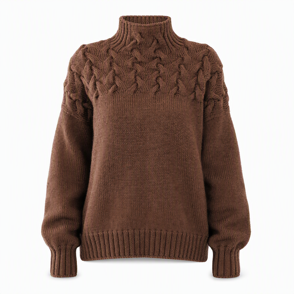 Casual solid color turtleneck knitted sweater
