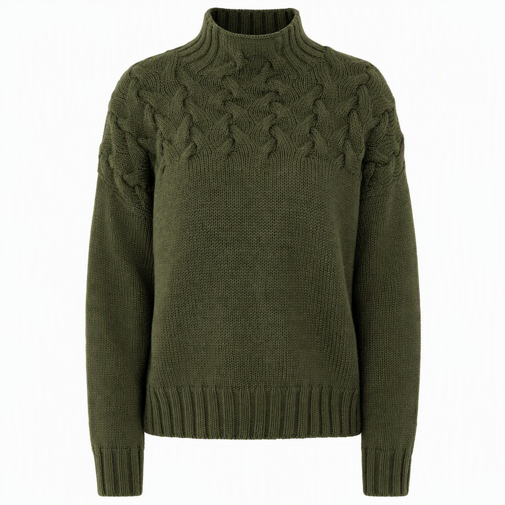 Casual solid color turtleneck knitted sweater