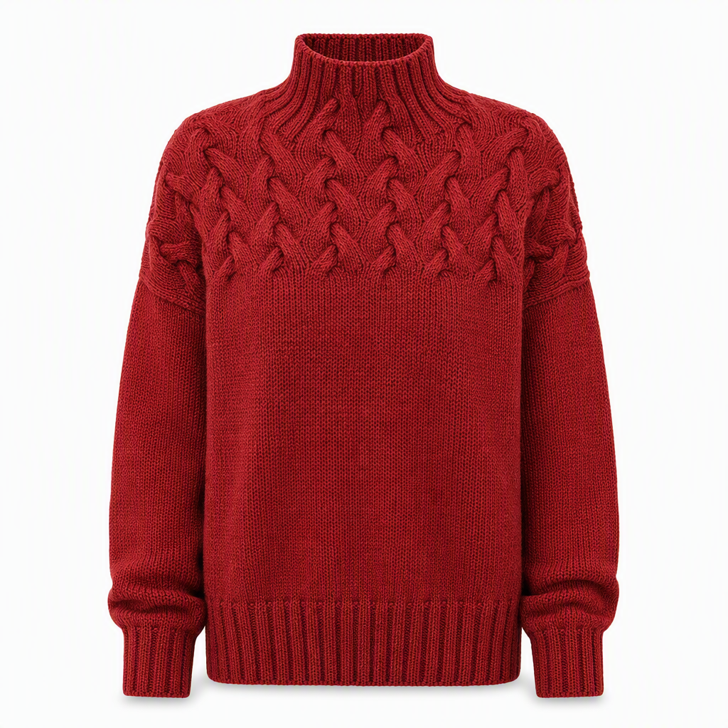 Casual solid color turtleneck knitted sweater