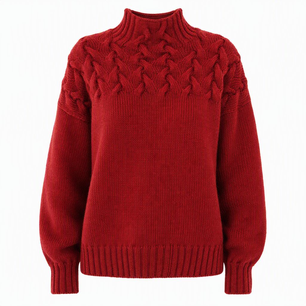 Casual solid color turtleneck knitted sweater
