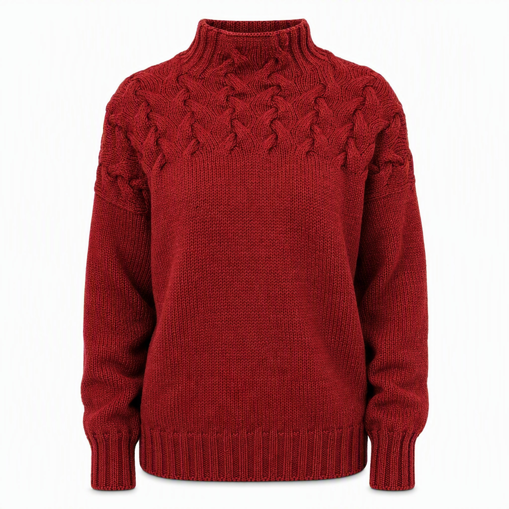 Casual solid color turtleneck knitted sweater