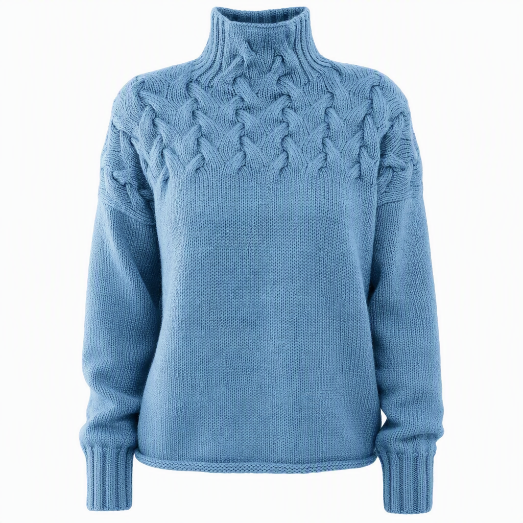 Casual solid color turtleneck knitted sweater