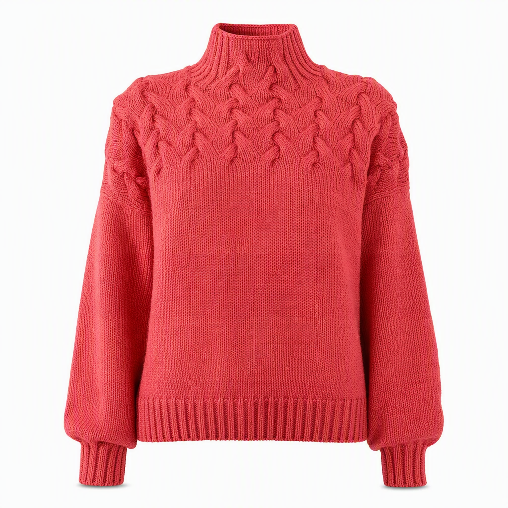 Casual solid color turtleneck knitted sweater